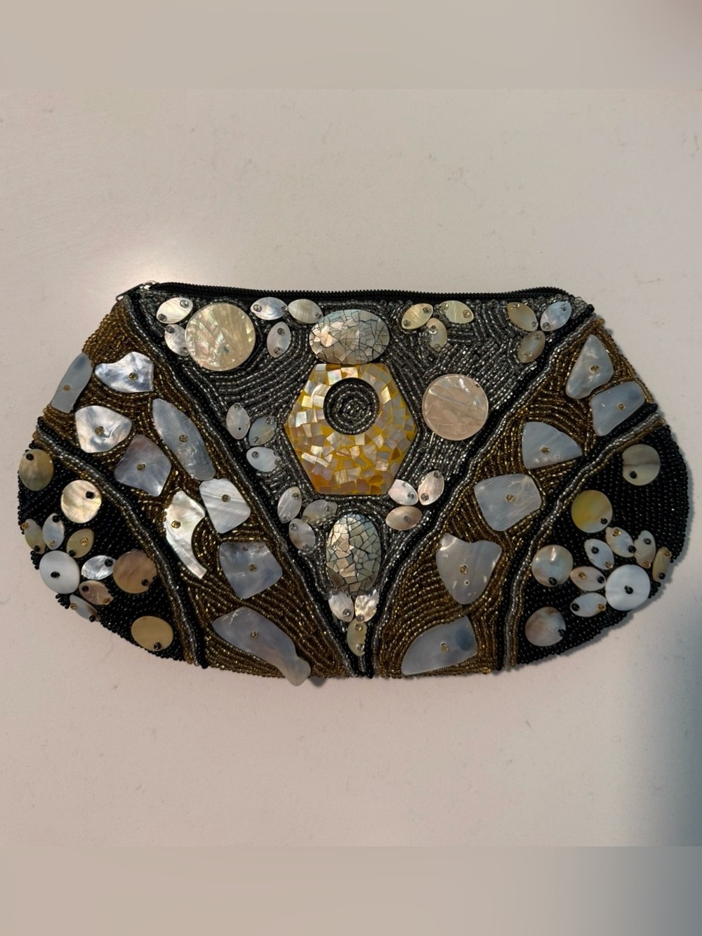 Handmade Beaded Mother of Pearl Shell
Evening Clutch
